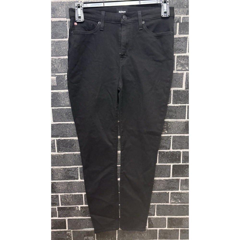 Hudson Blair High Rise Super Skinny Jeans Ankle Black Stretch Denim‎ Women Sz 28